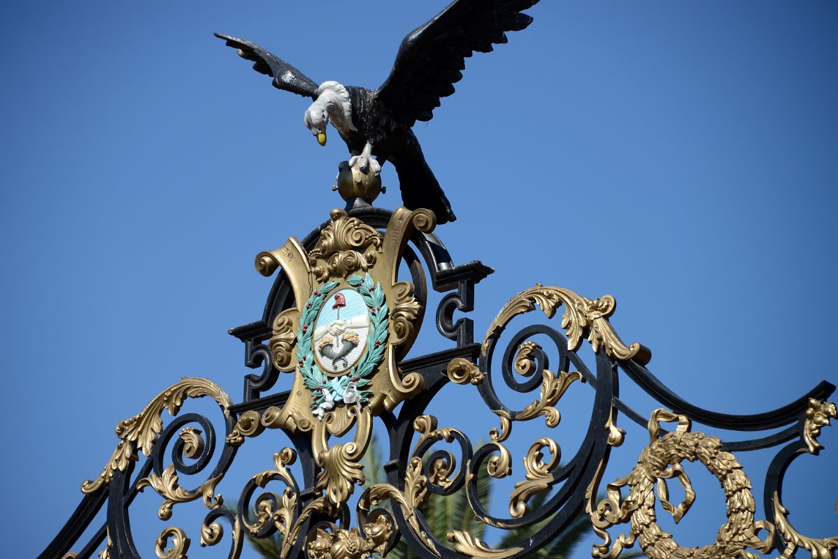 14-02 A Condor And The Coat Of Arms Of Mendoza Atop The Beautiful Wrought Iron Gates To Parque General San Martin